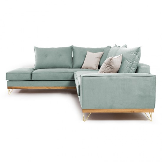 Γωνιακός καναπές δεξιά γωνία Luxury II pakoworld ύφασμα ciel-cream 290x235x95εκ Γωνιακός καναπές δεξιά γωνία Luxury II pakoworld ύφασμα ciel-cream 290x235x95εκ