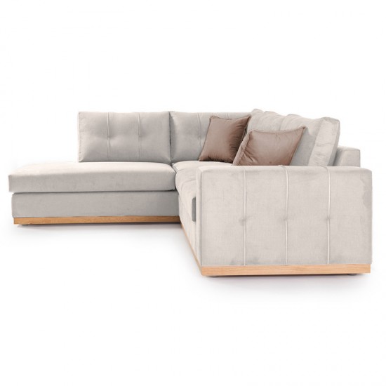 Γωνιακός καναπές δεξιά γωνία Boston pakoworld ύφασμα cream-mocha 280x225x90εκ Γωνιακός καναπές δεξιά γωνία Boston pakoworld ύφασμα cream-mocha 280x225x90εκ