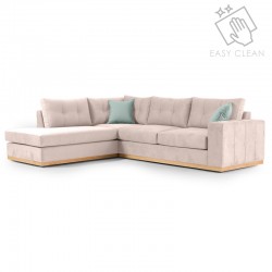Γωνιακός καναπές δεξιά γωνία Boston pakoworld ύφασμα elephant-ciel 280x225x90εκ
