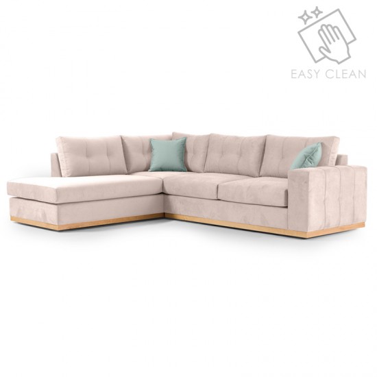 Γωνιακός καναπές δεξιά γωνία Boston pakoworld ύφασμα elephant-ciel 280x225x90εκ Γωνιακός καναπές δεξιά γωνία Boston pakoworld ύφασμα elephant-ciel 280x225x90εκ