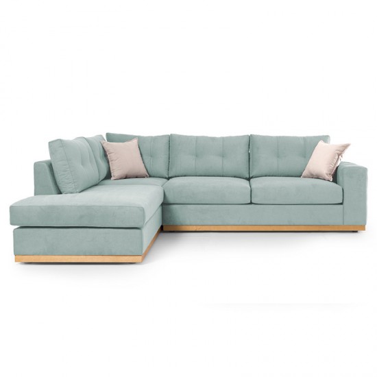Γωνιακός καναπές δεξιά γωνία Boston pakoworld ύφασμα ciel-cream 280x225x90εκ Γωνιακός καναπές δεξιά γωνία Boston pakoworld ύφασμα ciel-cream 280x225x90εκ