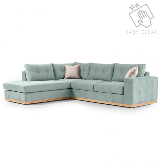 Γωνιακός καναπές δεξιά γωνία Boston pakoworld ύφασμα ciel-cream 280x225x90εκ Γωνιακός καναπές δεξιά γωνία Boston pakoworld ύφασμα ciel-cream 280x225x90εκ