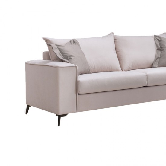 Καναπές Verona 3θέσιος cream - μαξιλάρια mocha 225x93x100εκ Καναπές Verona 3θέσιος cream - μαξιλάρια mocha 225x93x100εκ