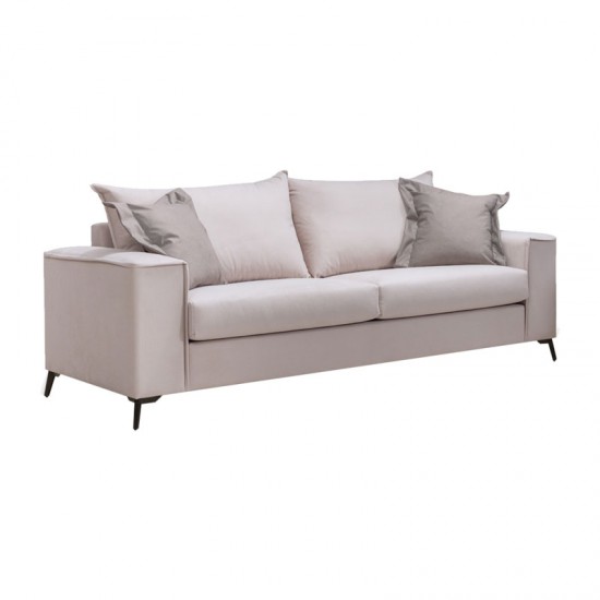 Καναπές Verona 3θέσιος cream - μαξιλάρια mocha 225x93x100εκ Καναπές Verona 3θέσιος cream - μαξιλάρια mocha 225x93x100εκ