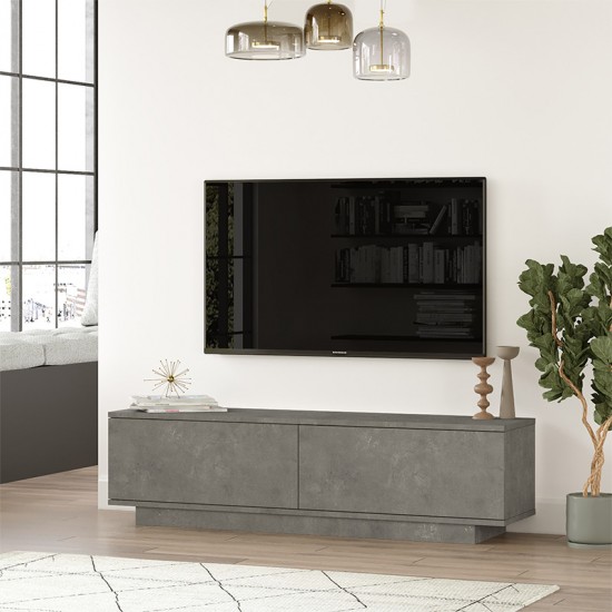 Έπιπλο τηλεόρασης Zoeva pakoworld γκρι cemento 140x35,5x38εκ Έπιπλο τηλεόρασης Zoeva pakoworld γκρι cemento 140x35,5x38εκ