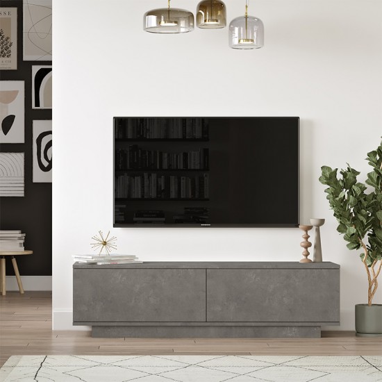 Έπιπλο τηλεόρασης Zoeva pakoworld γκρι cemento 140x35,5x38εκ Έπιπλο τηλεόρασης Zoeva pakoworld γκρι cemento 140x35,5x38εκ