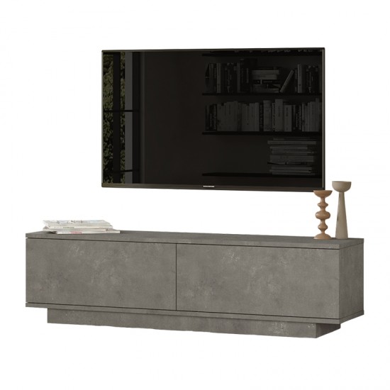 Έπιπλο τηλεόρασης Zoeva pakoworld γκρι cemento 140x35,5x38εκ Έπιπλο τηλεόρασης Zoeva pakoworld γκρι cemento 140x35,5x38εκ