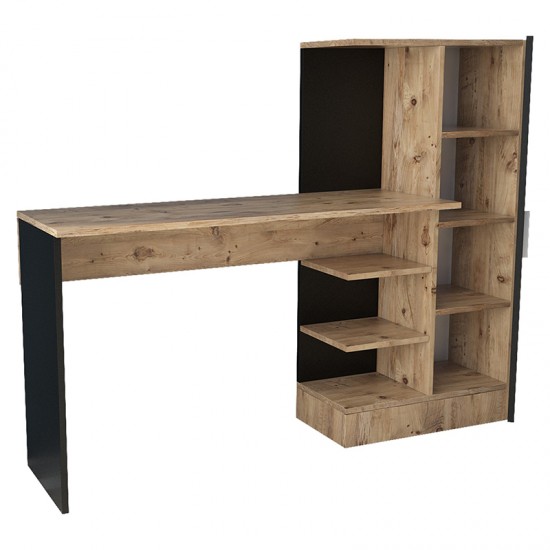 Γραφείο-ραφιέρα Kary pakoworld μαύρο-oak 152,5x40x120εκ Γραφείο-ραφιέρα Kary pakoworld μαύρο-oak 152,5x40x120εκ