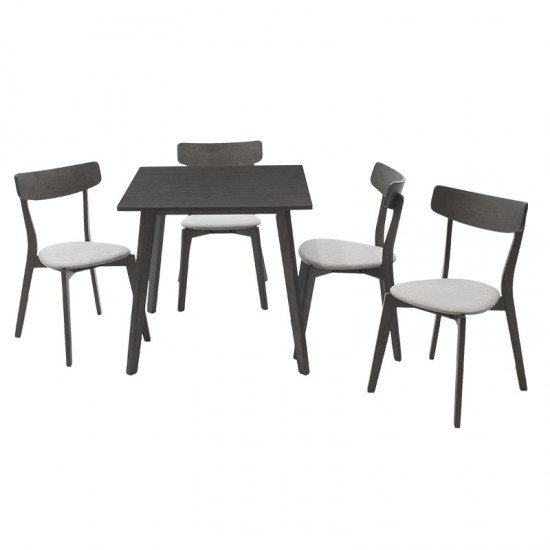 Tραπεζαρία Benson - Toto pakoworld σετ 5τμχ rustic grey - ύφασμα grey 80x80x75εκ Tραπεζαρία Benson - Toto pakoworld σετ 5τμχ rustic grey - ύφασμα grey 80x80x75εκ