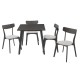 Tραπεζαρία Benson - Toto pakoworld σετ 5τμχ rustic grey - ύφασμα grey 80x80x75εκ Tραπεζαρία Benson - Toto pakoworld σετ 5τμχ rustic grey - ύφασμα grey 80x80x75εκ