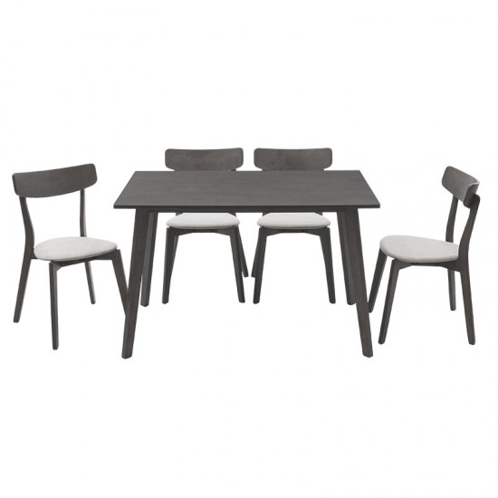 Tραπεζαρία Benson - Toto pakoworld σετ 5τμχ rustic grey - ύφασμα γκρι 120x75x75εκ Tραπεζαρία Benson - Toto pakoworld σετ 5τμχ rustic grey - ύφασμα γκρι 120x75x75εκ
