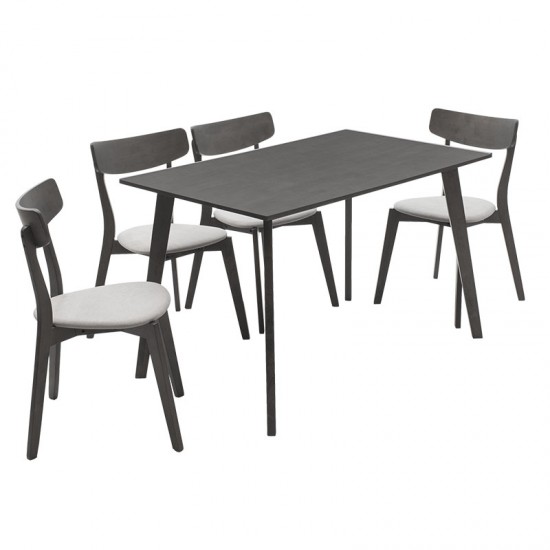 Tραπεζαρία Benson - Toto pakoworld σετ 5τμχ rustic grey - ύφασμα γκρι 120x75x75εκ Tραπεζαρία Benson - Toto pakoworld σετ 5τμχ rustic grey - ύφασμα γκρι 120x75x75εκ