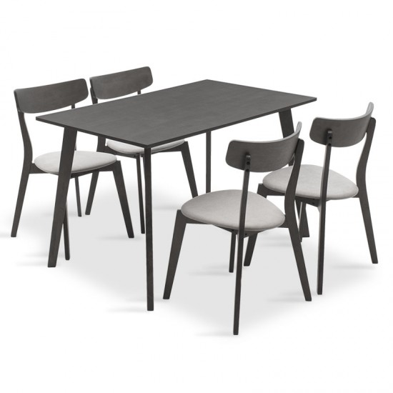 Tραπεζαρία Benson - Toto pakoworld σετ 5τμχ rustic grey - ύφασμα γκρι 120x75x75εκ Tραπεζαρία Benson - Toto pakoworld σετ 5τμχ rustic grey - ύφασμα γκρι 120x75x75εκ