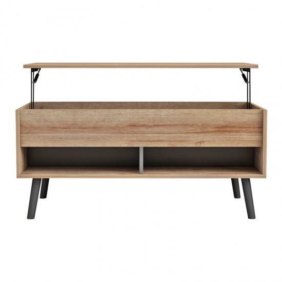 Τραπέζι σαλονιού Skyfi pakoworld πολυμορφικό φυσικό-ανθρακί 100x60x45εκ