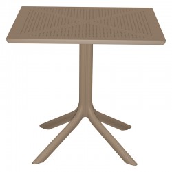 Τραπεζαρία Groovy-Confident pakoworld σετ 3τεμ PP cappuccino 80x80x74,5εκ