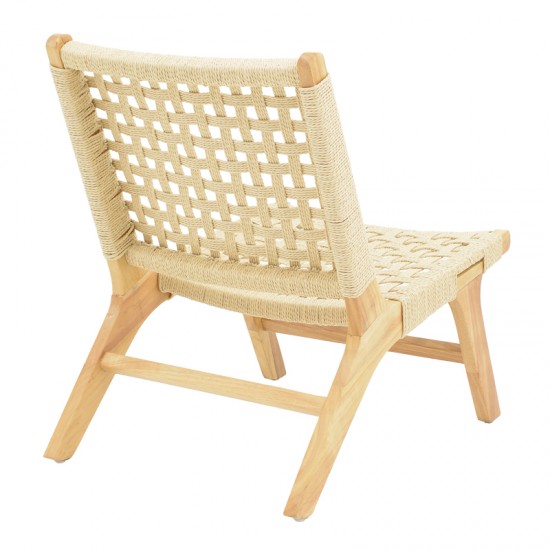 Πολυθρόνα Polisin pakoworld σχοινί-rubberwood σε φυσική απόχρωση 55x80x77εκ Πολυθρόνα Polisin pakoworld σχοινί-rubberwood σε φυσική απόχρωση 55x80x77εκ