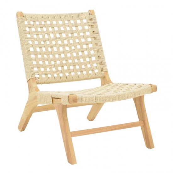 Πολυθρόνα Polisin pakoworld σχοινί-rubberwood σε φυσική απόχρωση 55x80x77εκ Πολυθρόνα Polisin pakoworld σχοινί-rubberwood σε φυσική απόχρωση 55x80x77εκ
