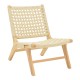 Πολυθρόνα Polisin pakoworld σχοινί-rubberwood σε φυσική απόχρωση 55x80x77εκ Πολυθρόνα Polisin pakoworld σχοινί-rubberwood σε φυσική απόχρωση 55x80x77εκ