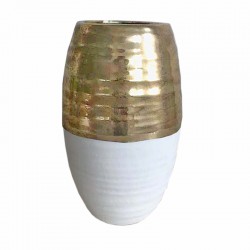 ART ET LUMIERE ΒΑΖΟ ΚΕΡΑΜΙΚΟ 10580 - Χρυσό-Λευκό