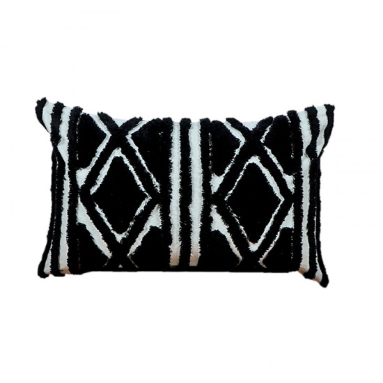 ART ET LUMIERE ΜΑΞΙΛΑΡΙ ΚΑΛΥΜΜΑ COTTON 10554 - Άσπρο-Μαύρο ART ET LUMIERE ΜΑΞΙΛΑΡΙ ΚΑΛΥΜΜΑ COTTON 10554 - Άσπρο-Μαύρο