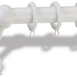 Domus Μεταλλικό Κουρτινόξυλο Φ25mm  Monika Μονό 180cm No37 Λευκό